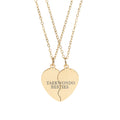 TAE KWON DO Break Apart Heart Necklace Set — Engraved Besties Split Pendant