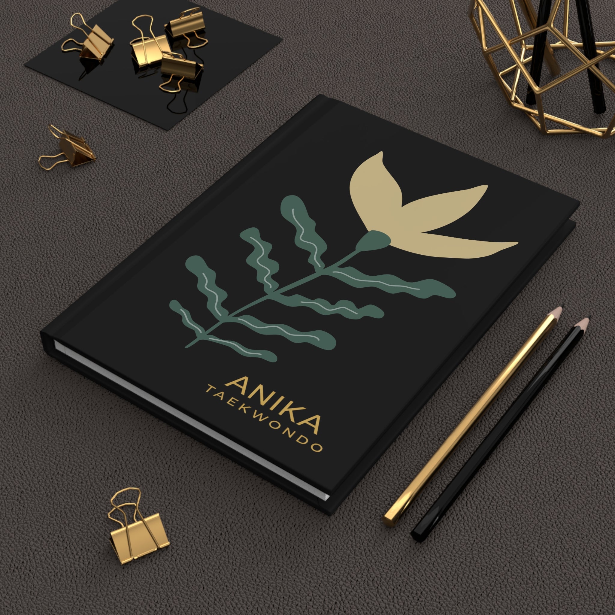 Personalized Hardcover Journal – Floral Design with Inspirational Affirmations (Anika Taekwondo)