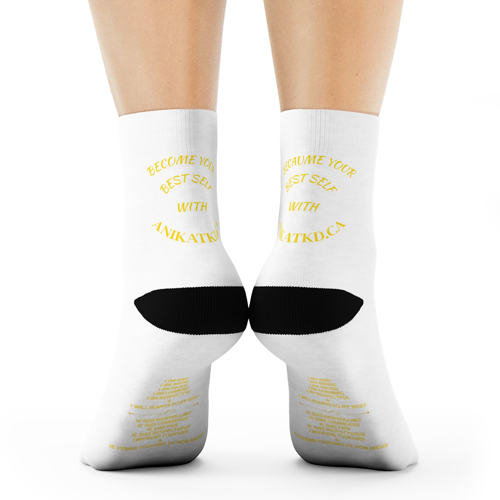 Copy of Vintage Gold Emblem Crew Socks | Black Novelty Socks with Script and Crest