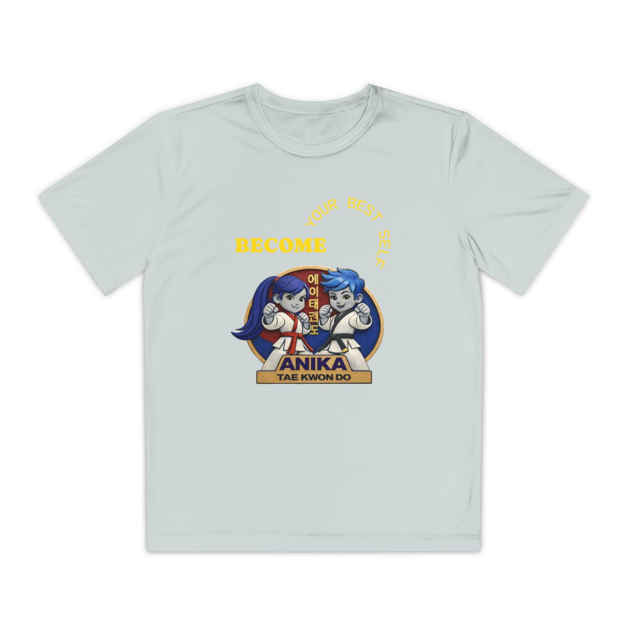 Copy of Anika Taekwondo Youth Competitor Tee — Gold Emblem Martial Arts Shirt