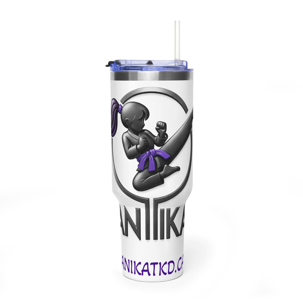 Martial Arts 40oz Tumbler — 'Antika' Purple Belt Kick Travel Mug