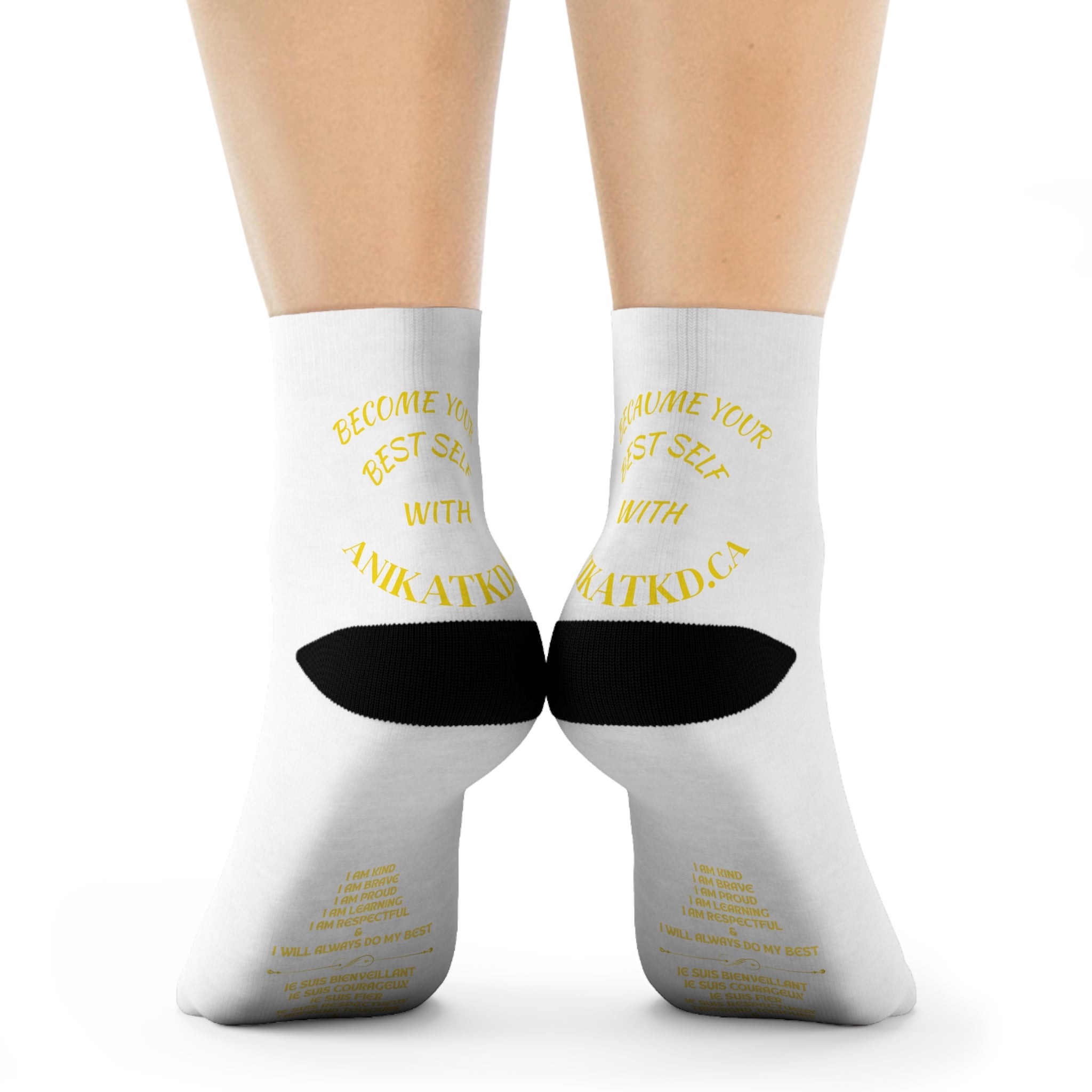 Copy of Vintage Gold Emblem Crew Socks | Black Novelty Socks with Script and Crest