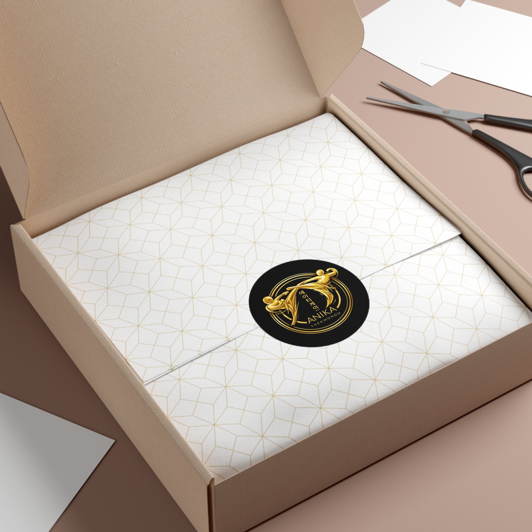 Taekwondo Logo Round Vinyl Sticker — Custom Anika Martial Arts Emblem