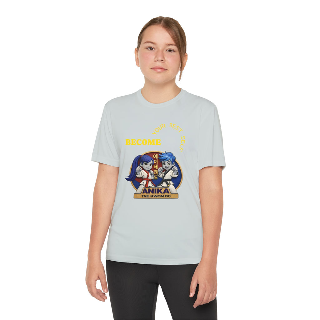 Copy of Anika Taekwondo Youth Competitor Tee — Gold Emblem Martial Arts Shirt