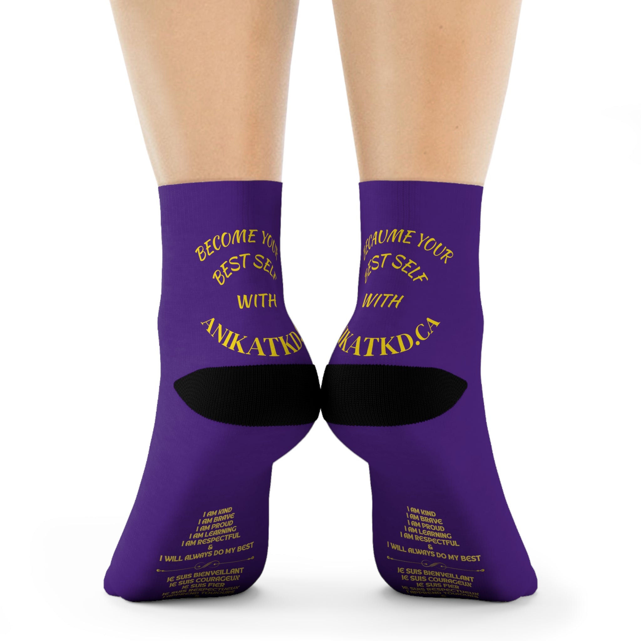 Copy of Vintage Gold Emblem Crew Socks | Black Novelty Socks with Script and Crest