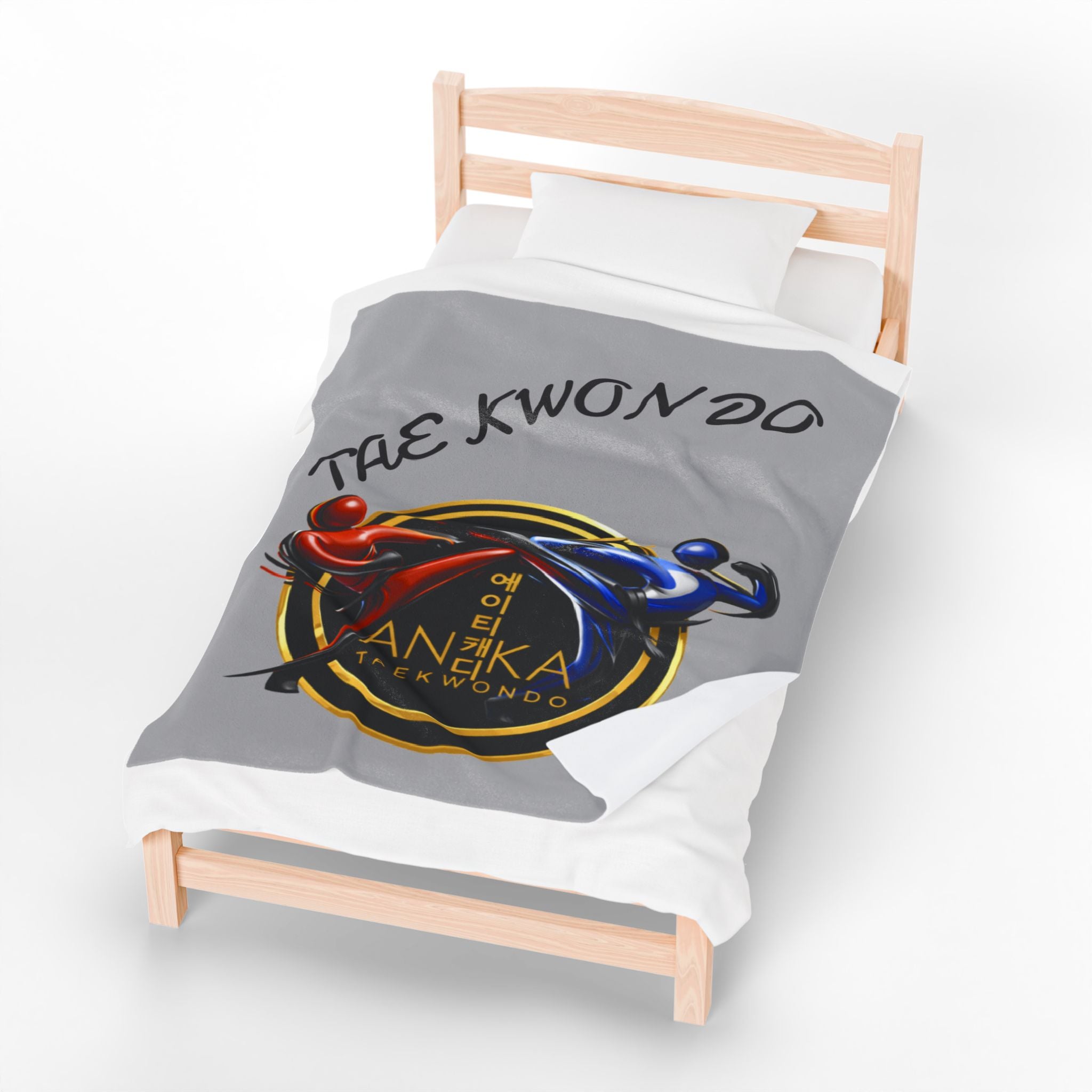 Taekwondo Velveteen Plush Blanket — ANIKA Martial Arts Logo