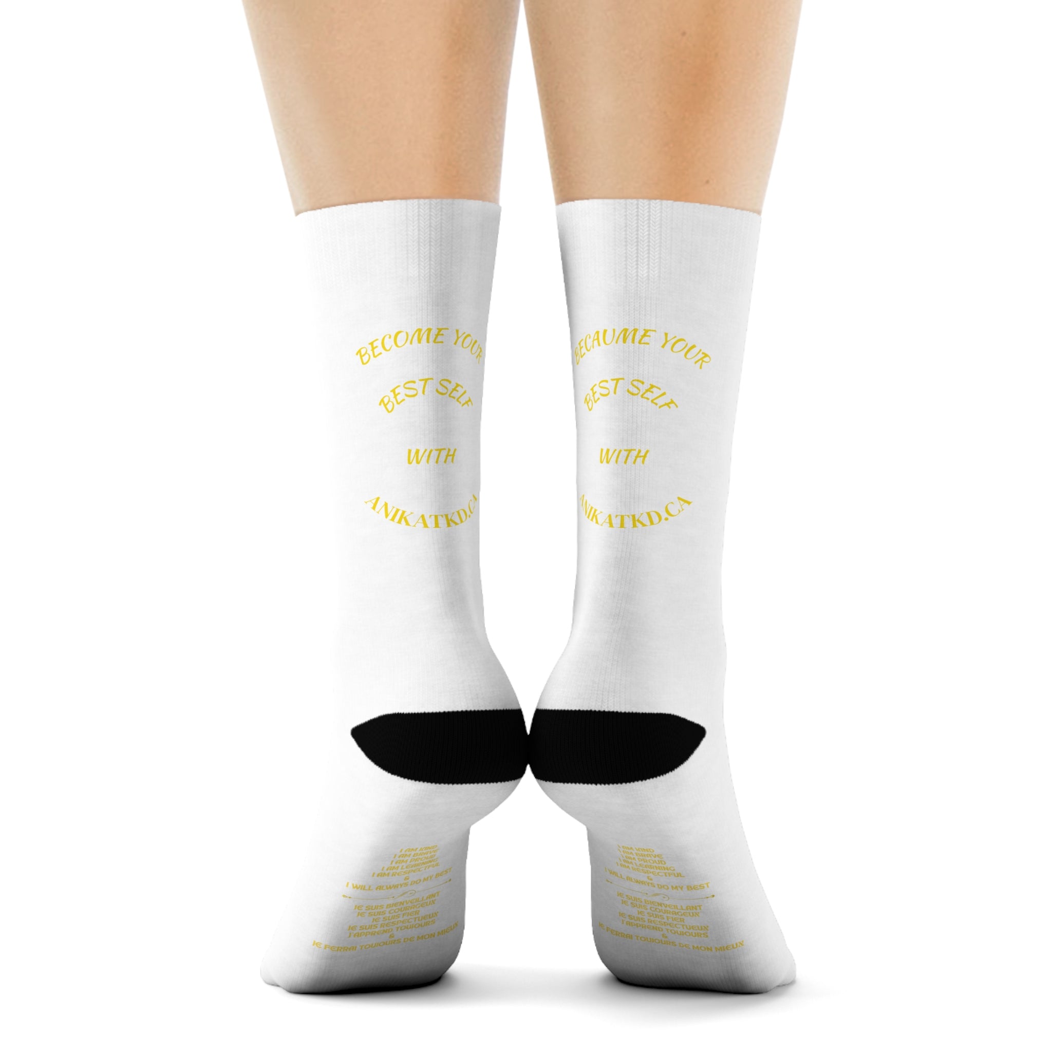 Copy of Vintage Gold Emblem Crew Socks | Black Novelty Socks with Script and Crest