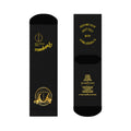 Copy of Vintage Gold Emblem Crew Socks | Black Novelty Socks with Script and Crest