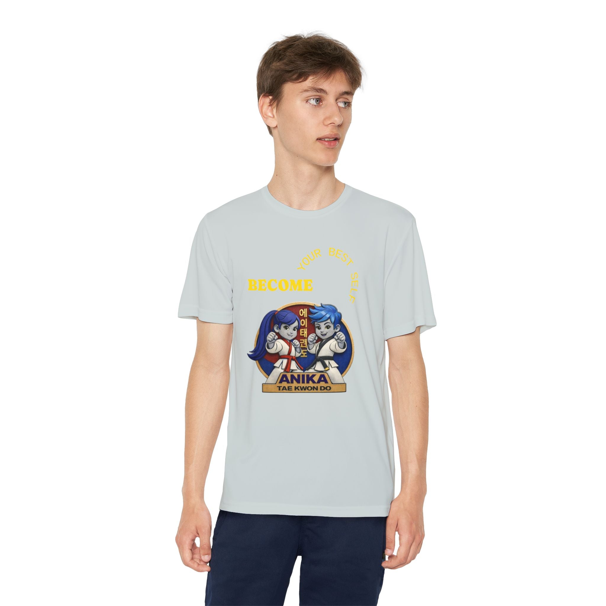 Copy of Anika Taekwondo Youth Competitor Tee — Gold Emblem Martial Arts Shirt