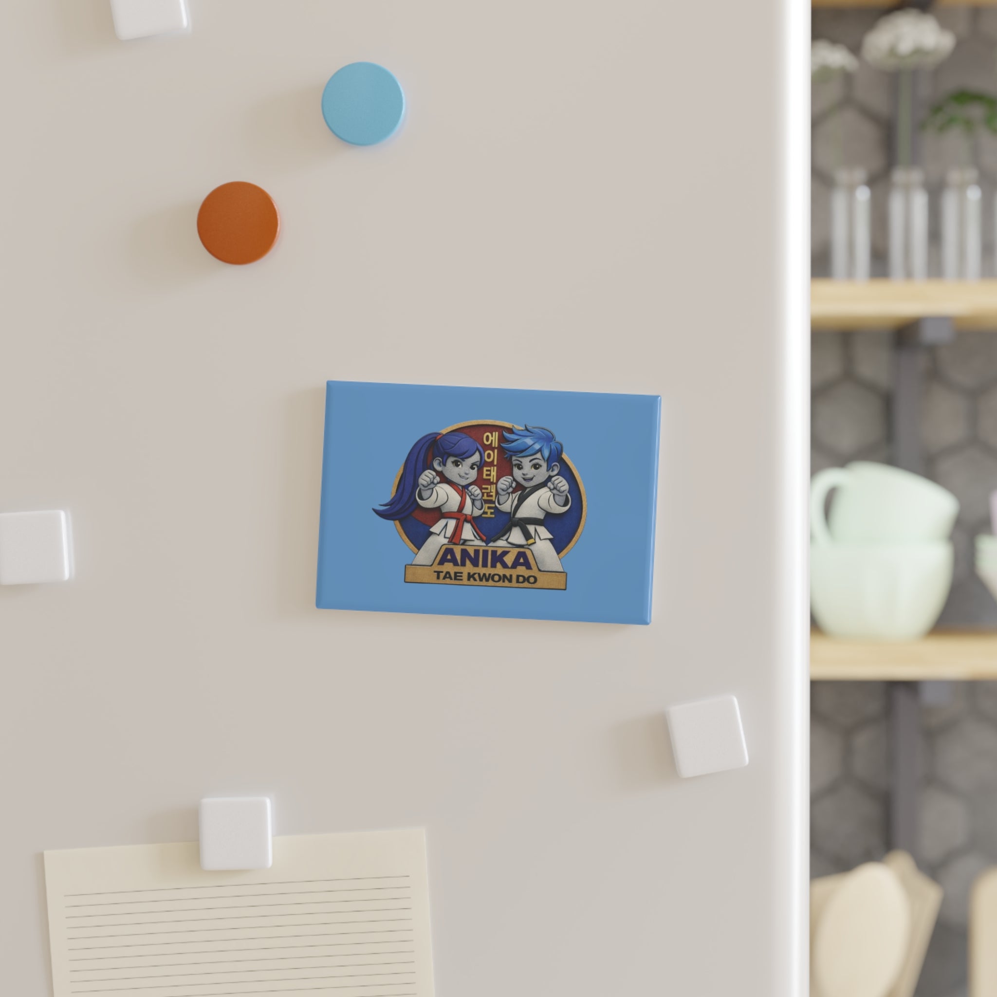 Taekwondo Kids Rectangle Magnet — Personalized "ANIKA" Martial Arts Design