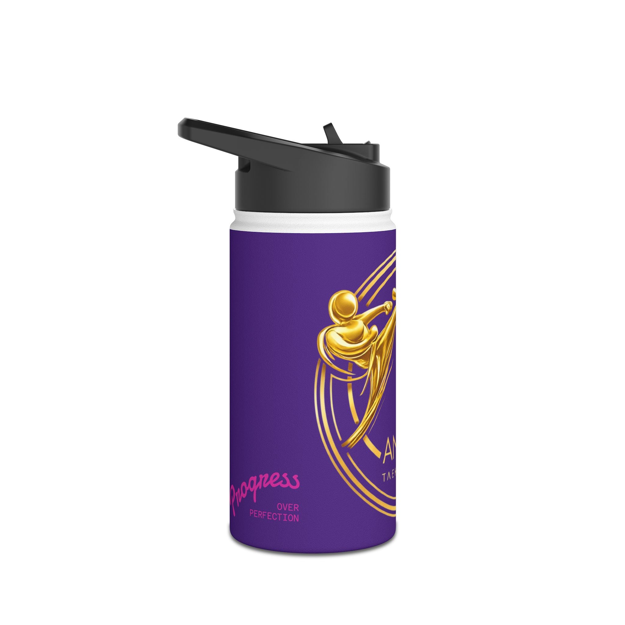 Anika Taekwondo Gold Crest Stainless Steel Water Bottle