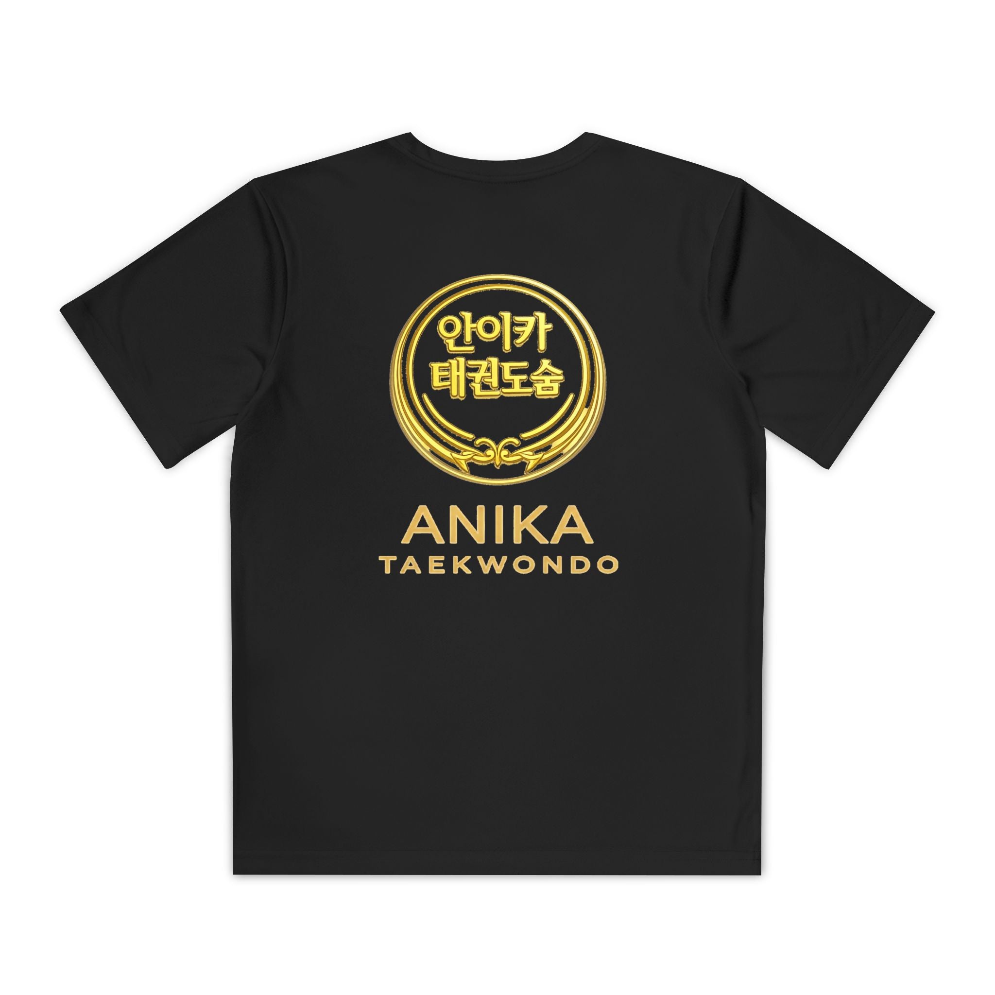 Anika Taekwondo Youth Competitor Tee — Gold Emblem Martial Arts Shirt