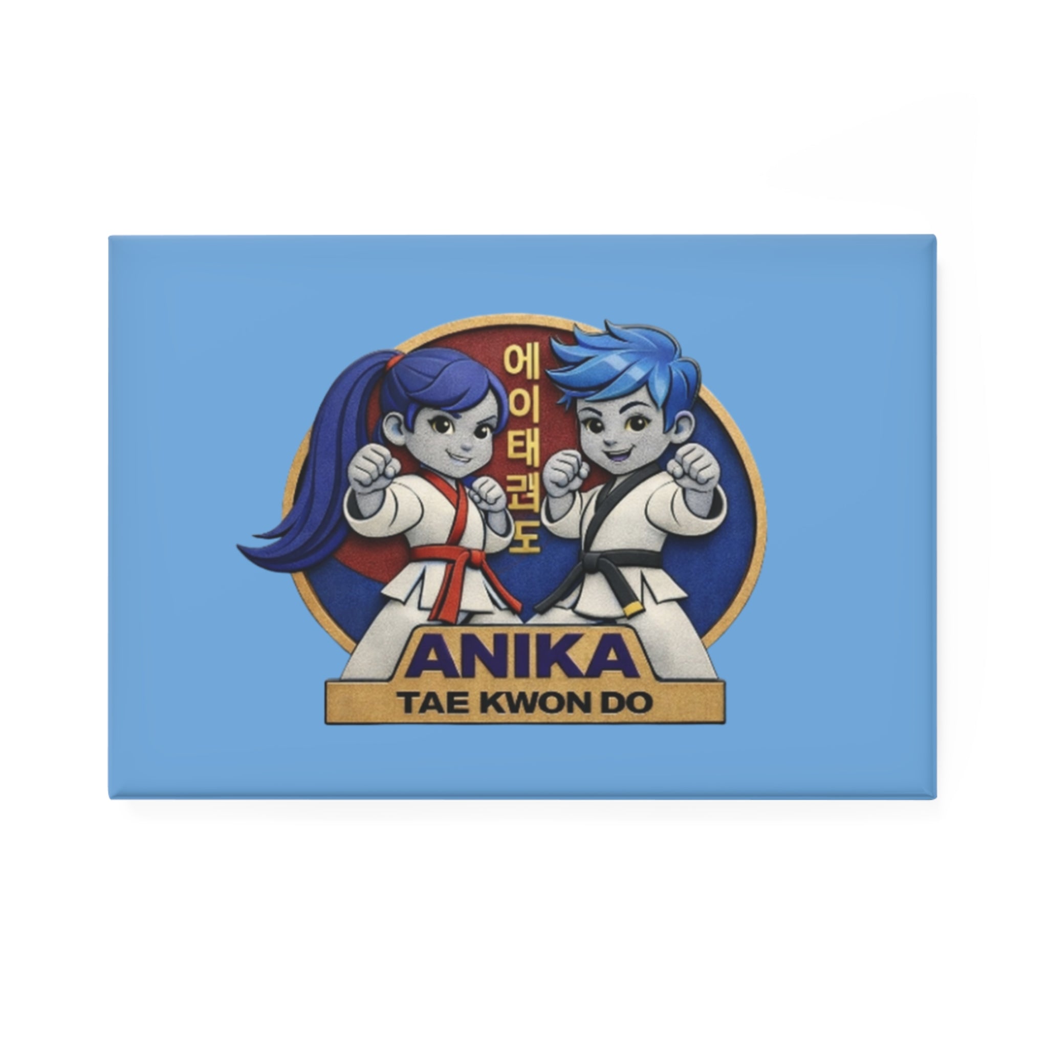 Taekwondo Kids Rectangle Magnet — Personalized "ANIKA" Martial Arts Design