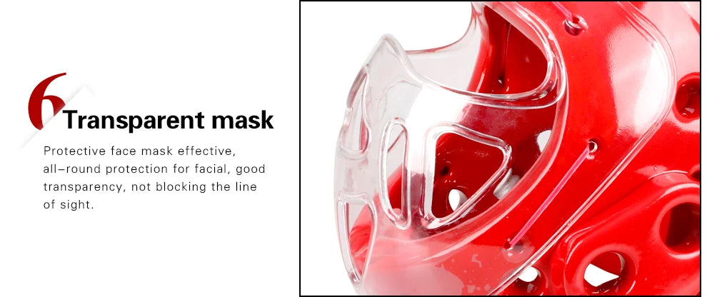 Full Face Head Guard Karate Helmet Taekwondo Headgear MMA Kick Boxing Head Protector Professional Training Helmets