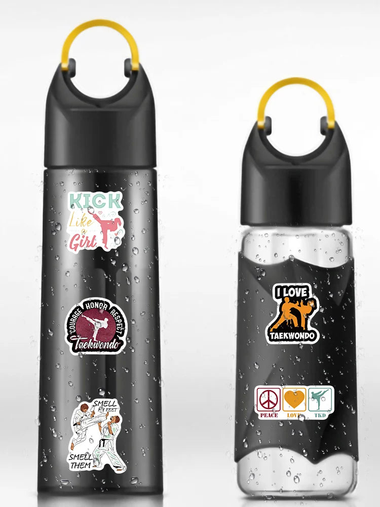 50pcs Funny Cartoon Taekwondo Stickers For Luggage Laptop Phone Waterbottle Waterproof Graffiti Bicycle Car Decals Kids Toy