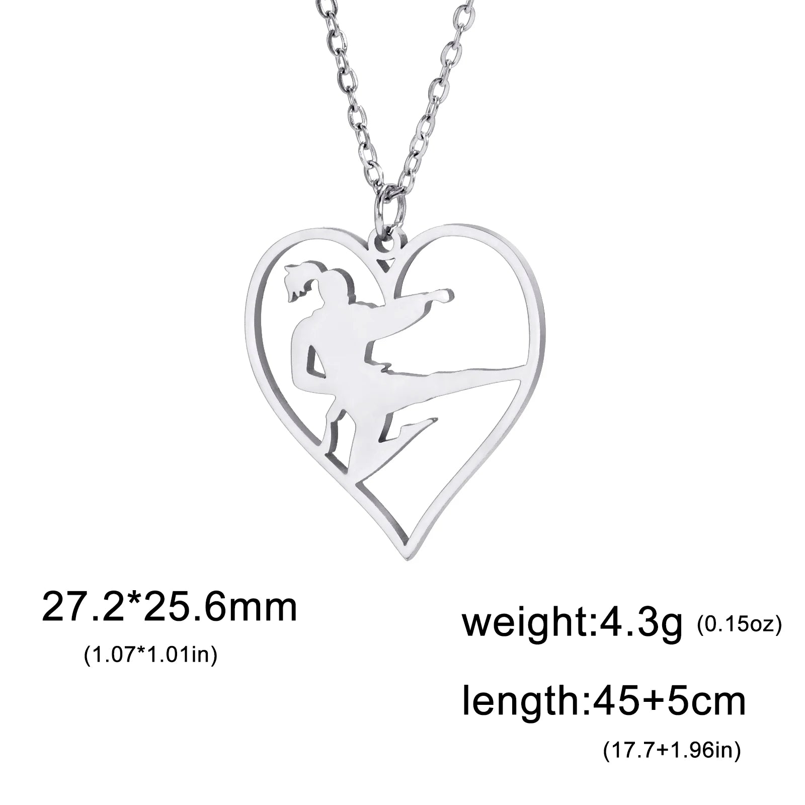 Dreamtimes Men's and Women's Sports Love Necklace 2023 New Fashion Taekwondo Kick Jewelry Accessories