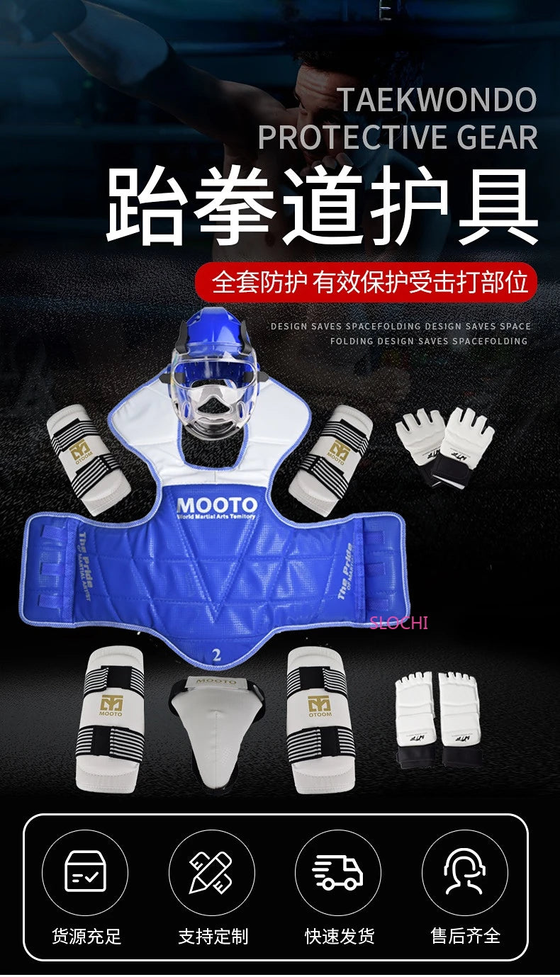 Taekwondo Combat Protective Gear Training Set Actual Combat Equipment Thicken Competition Martial Arts Protective Gear Set