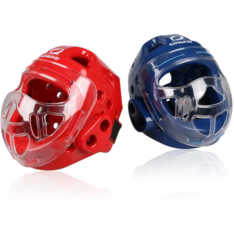 Full Face Head Guard Karate Helmet Taekwondo Headgear MMA Kick Boxing Head Protector Professional Training Helmets