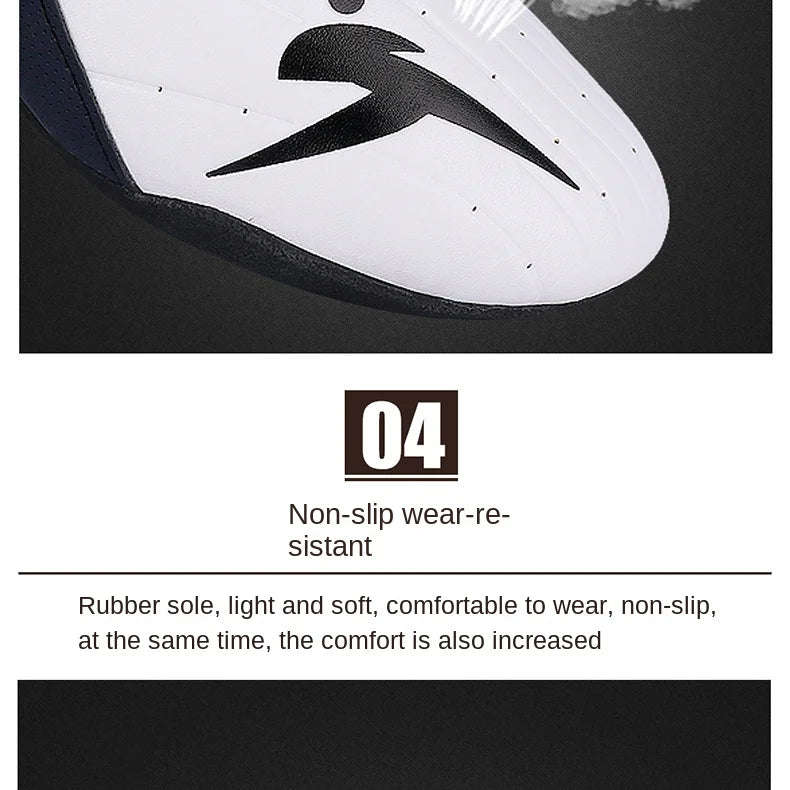 Adult Kids Wear-Resistant Taekwondo Coach Shoes Karate Sneakers Thick Soft Sole Breathable Men Martial Arts Kung Fu Boxing Shoe