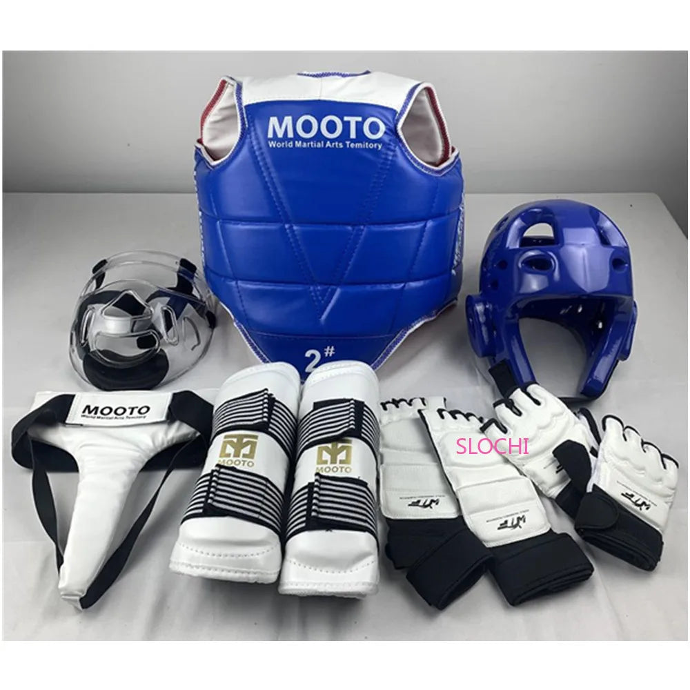 Taekwondo Combat Protective Gear Training Set Actual Combat Equipment Thicken Competition Martial Arts Protective Gear Set