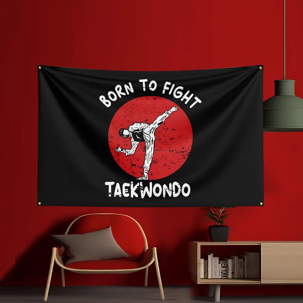 3x5ft Taekwondo Flag Polyester Printed Party Flag For Event Showroom Fitness Workout