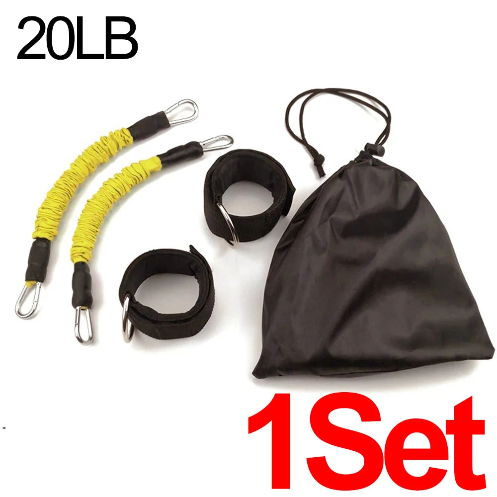 Fitness Elastic Bands Ankle Exercise Straps Rubber Pull Rope Resistance Bands 20-80LB Gym Home Taekwondo Training Bands