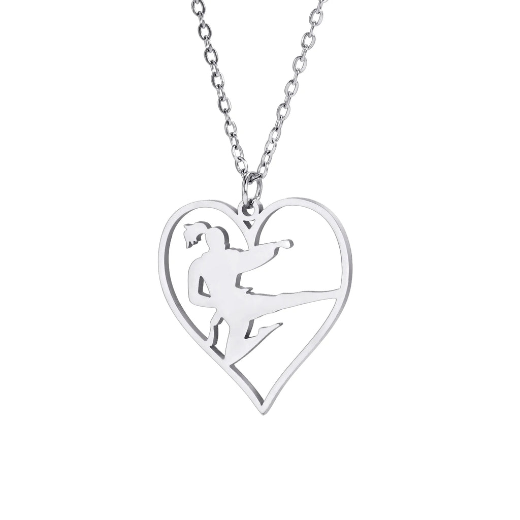 Dreamtimes Men's and Women's Sports Love Necklace 2023 New Fashion Taekwondo Kick Jewelry Accessories