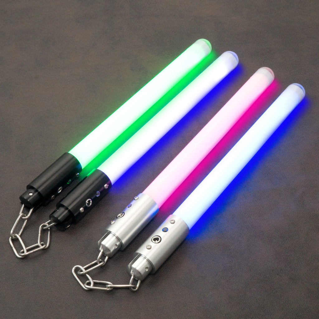 AKsabers Nunchakus Metal pixel Lightsabers 35cm Flashing light effect Length 11 color changes Heavy Dueling Cosplay Toy