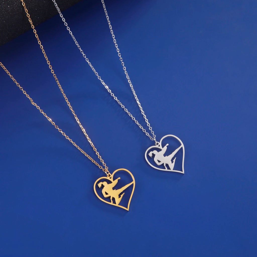 Dreamtimes Men's and Women's Sports Love Necklace 2023 New Fashion Taekwondo Kick Jewelry Accessories
