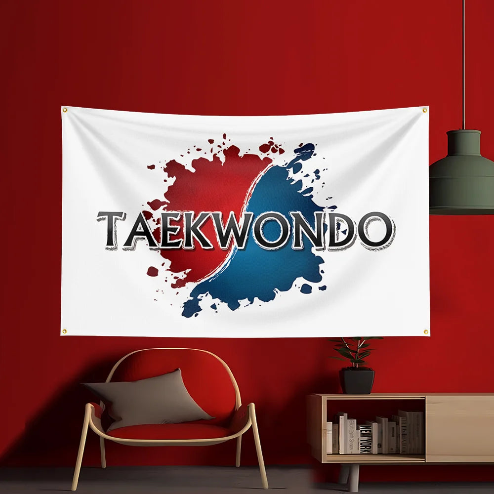 3x5ft Taekwondo Flag Polyester Printed Party Flag For Event Showroom Fitness Workout