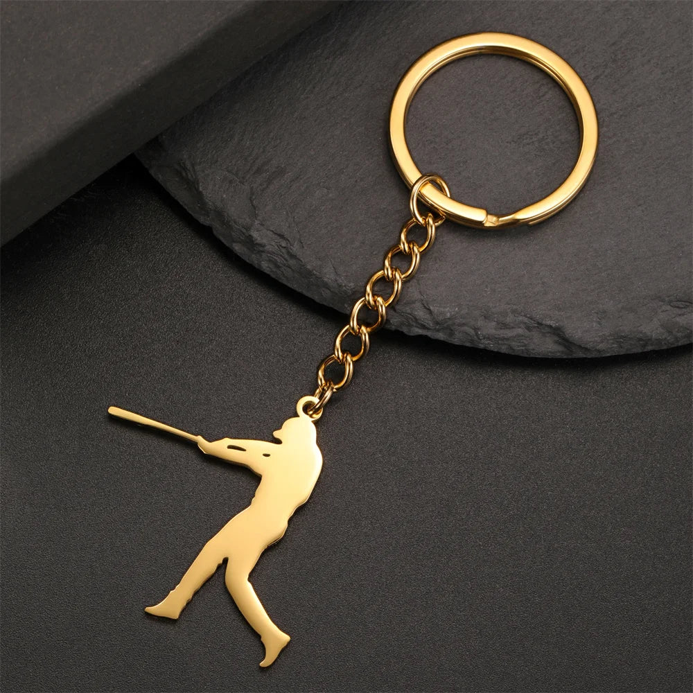 My Shape Taekwondo High Kick Keychains for Men Stainless Steel Sports Charm Karate Jiu Jitsu Keyring Jewelry Male Boys Gym Gifts