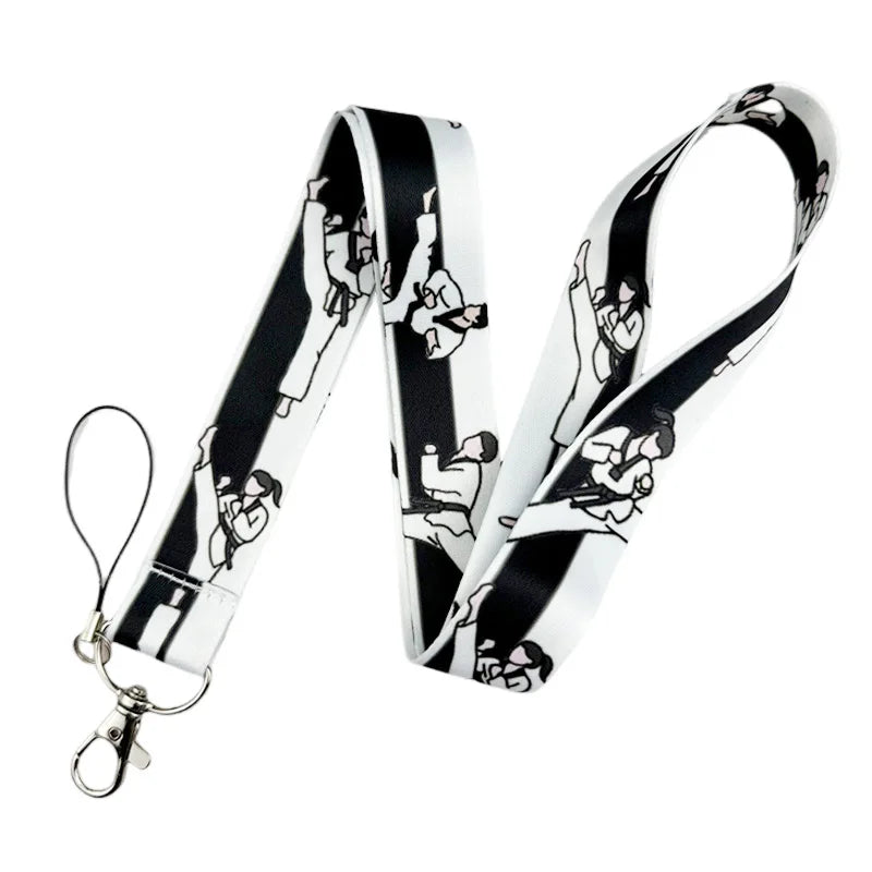 Taekwondo Neck Strap Lanyard keychain Mobile Phone Strap ID Badge Holder Rope Key Chain Keyrings Accessories Webbings Ribbons