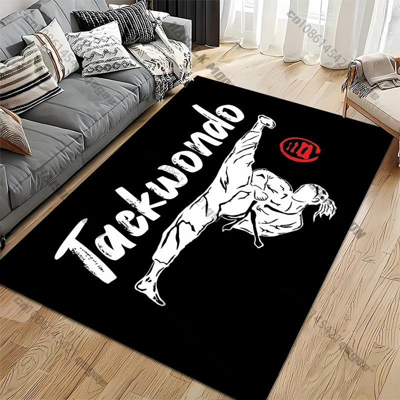 15 Size Martial Arts Taekwondo Pattern Rug Carpet for Living Room Bathroom Mat Creative Doormat Carpet for Bedroom Home Play Mat
