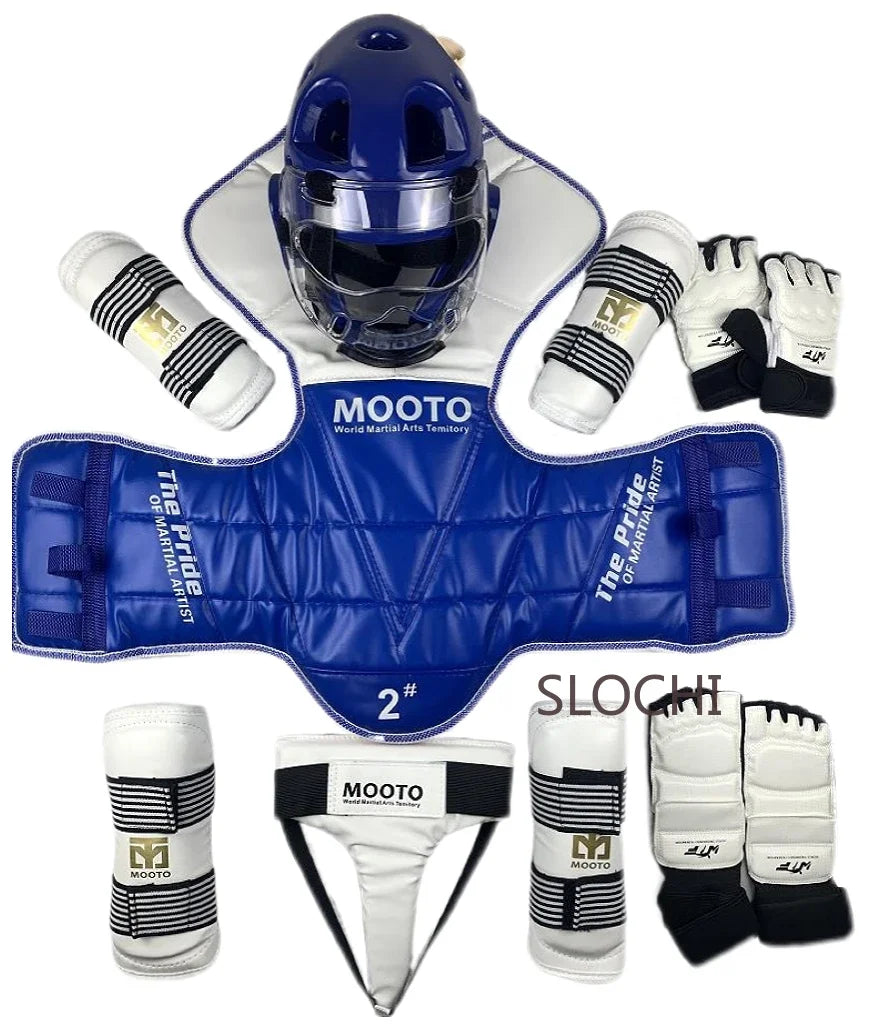 Taekwondo Combat Protective Gear Training Set Actual Combat Equipment Thicken Competition Martial Arts Protective Gear Set