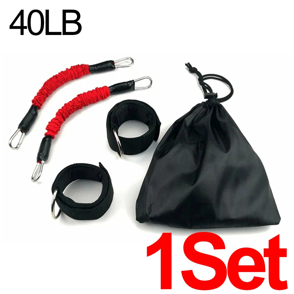 Fitness Elastic Bands Ankle Exercise Straps Rubber Pull Rope Resistance Bands 20-80LB Gym Home Taekwondo Training Bands