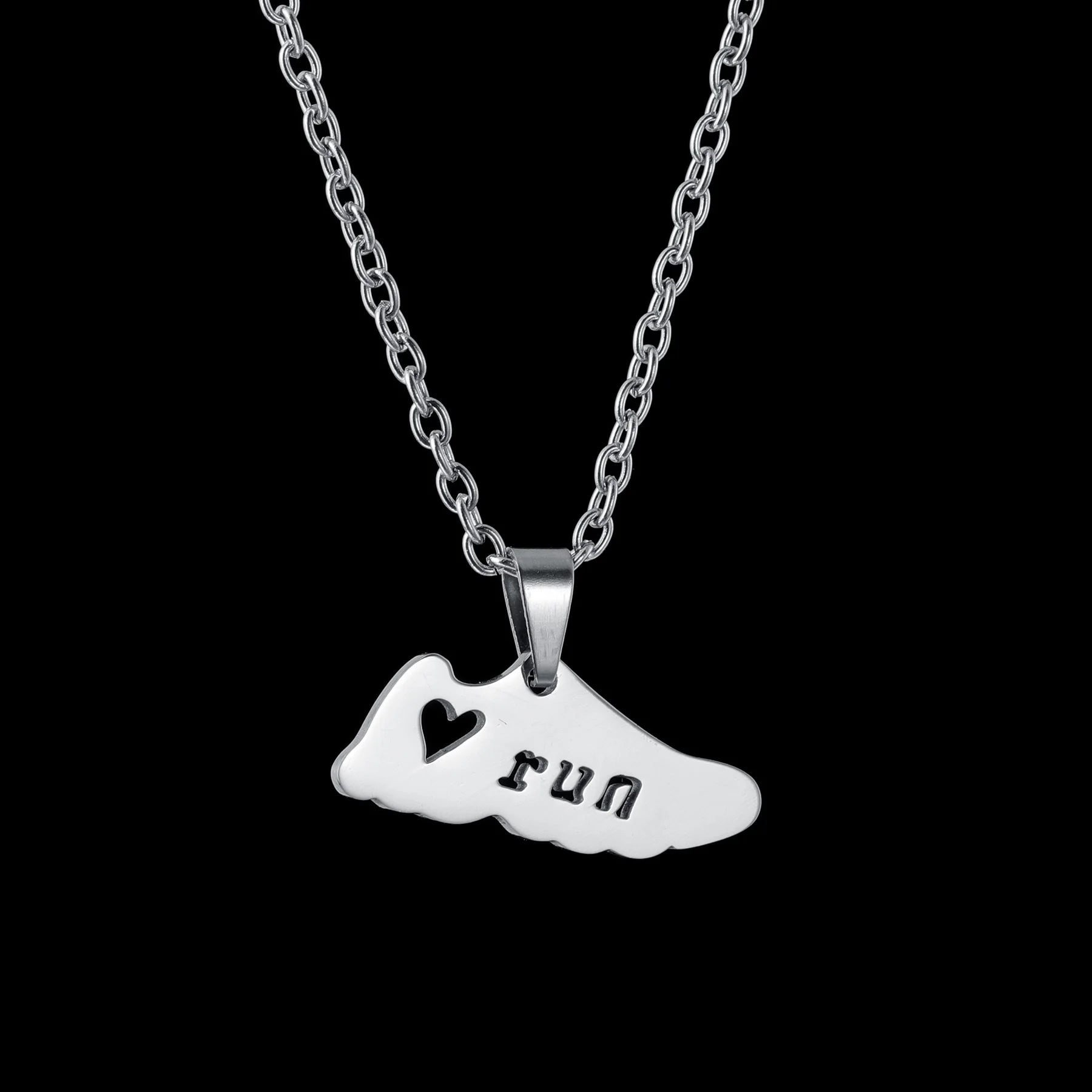 Taekwondo Kongfu Fight Figure Women Pendant Necklace Stainless Steel Karate Fight Chain Necklace Jewelry for Sportsman