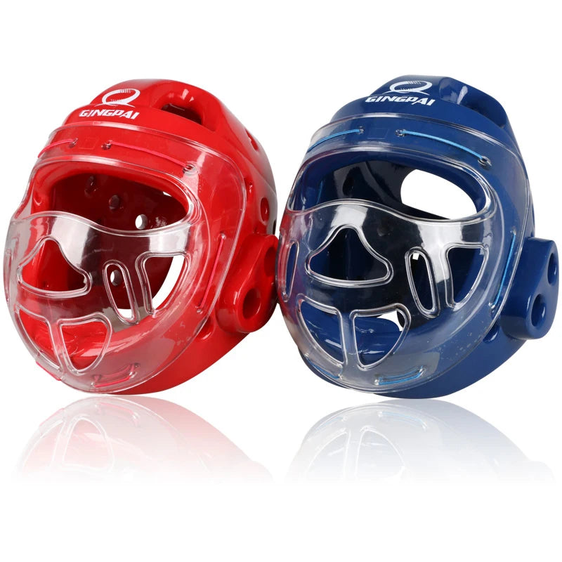 Full Face Head Guard Karate Helmet Taekwondo Headgear MMA Kick Boxing Head Protector Professional Training Helmets
