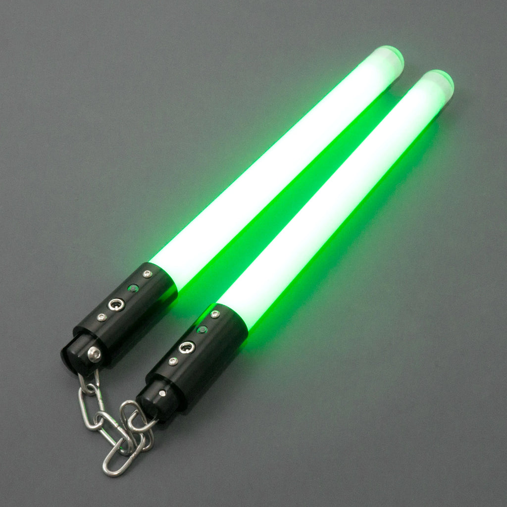 AKsabers Nunchakus Metal pixel Lightsabers 35cm Flashing light effect Length 11 color changes Heavy Dueling Cosplay Toy