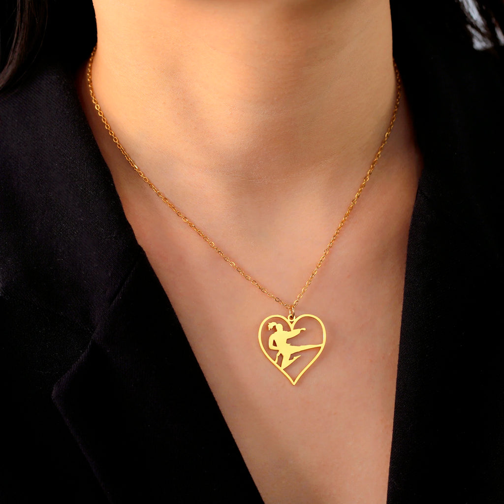 Dreamtimes Men's and Women's Sports Love Necklace 2023 New Fashion Taekwondo Kick Jewelry Accessories