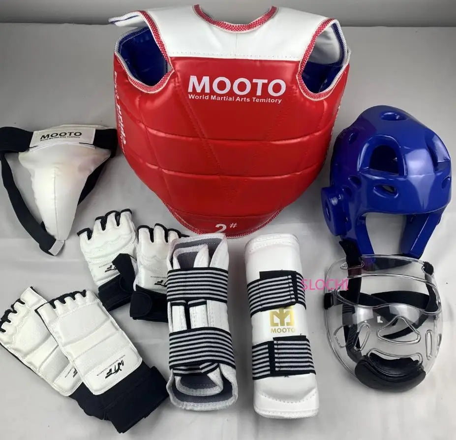 Taekwondo Combat Protective Gear Training Set Actual Combat Equipment Thicken Competition Martial Arts Protective Gear Set