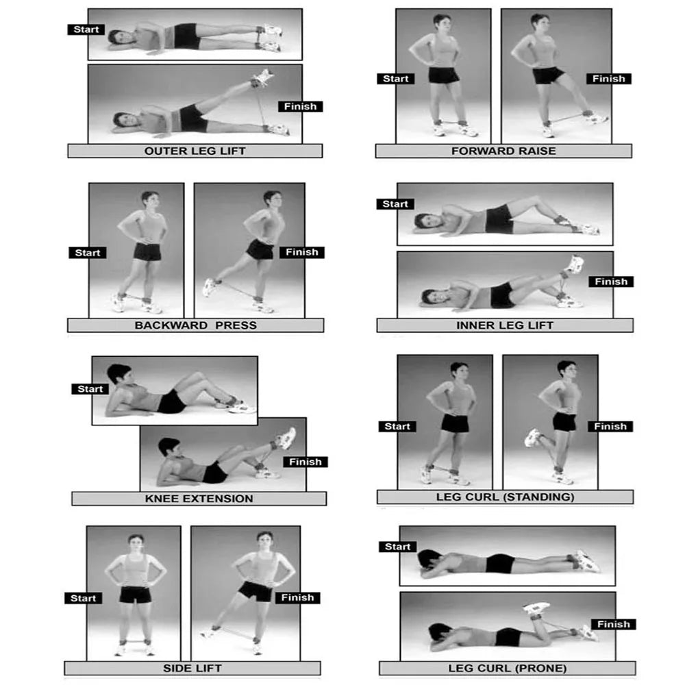 Fitness Elastic Bands Ankle Exercise Straps Rubber Pull Rope Resistance Bands 20-80LB Gym Home Taekwondo Training Bands