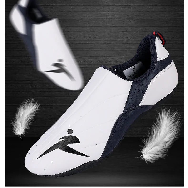 Adult Kids Wear-Resistant Taekwondo Coach Shoes Karate Sneakers Thick Soft Sole Breathable Men Martial Arts Kung Fu Boxing Shoe