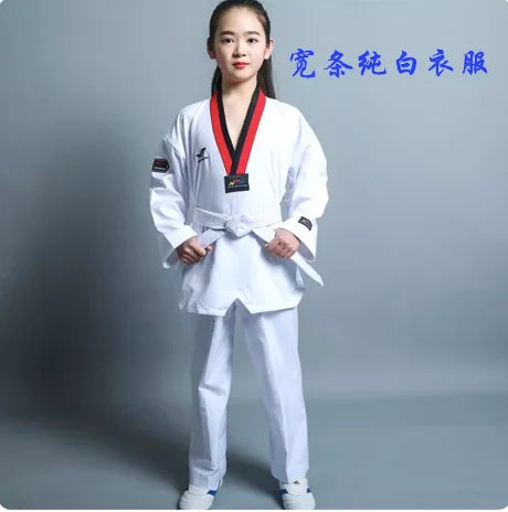 Taekwondo Uniform For Children's And Adult Long-Sleeved Training Suit Performance Dobok Black Red Yellow Pink Green