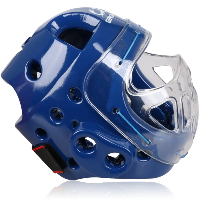 Full Face Head Guard Karate Helmet Taekwondo Headgear MMA Kick Boxing Head Protector Professional Training Helmets