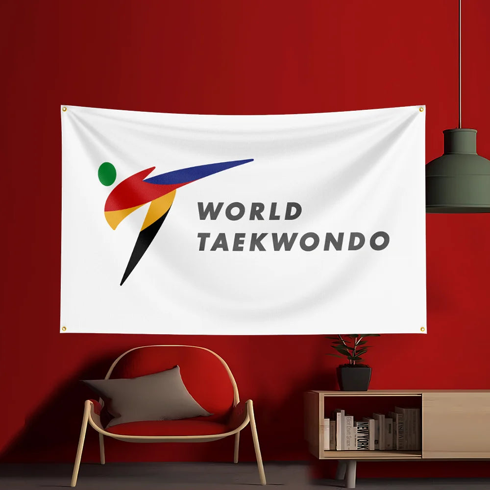 3x5ft Taekwondo Flag Polyester Printed Party Flag For Event Showroom Fitness Workout