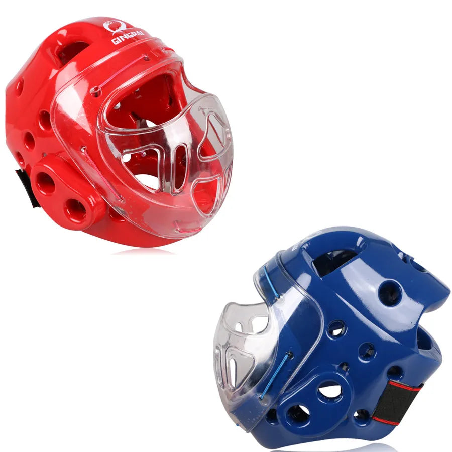 Full Face Head Guard Karate Helmet Taekwondo Headgear MMA Kick Boxing Head Protector Professional Training Helmets