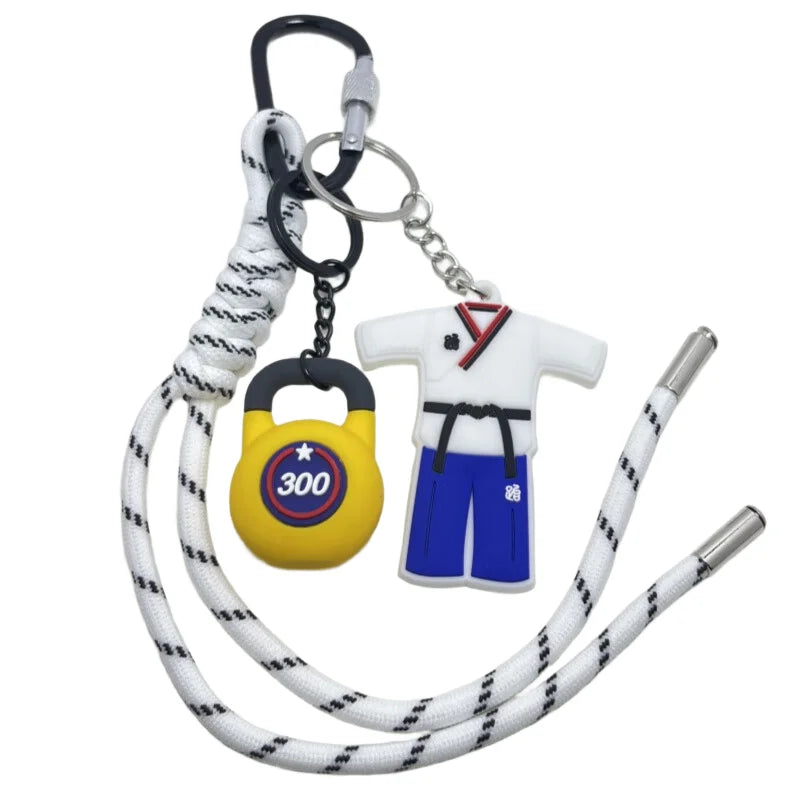 Taekwondo Key Chain With Sports Kettlebell Keychain-Premium Quality-Thoughtful Gift Idea for Martial Arts Students and Teachers