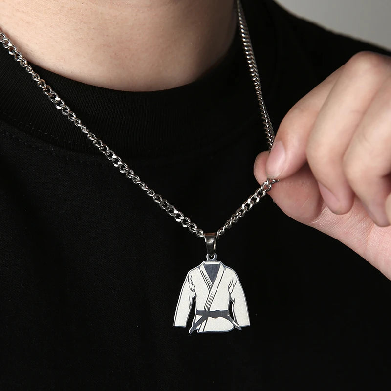 Tiki 2025 Trend Necklaces Fashion Taekwondo Boxing Gloves Solid Color Pendant Men's Sports Casual Jewelry Hip Hop Decoration Men