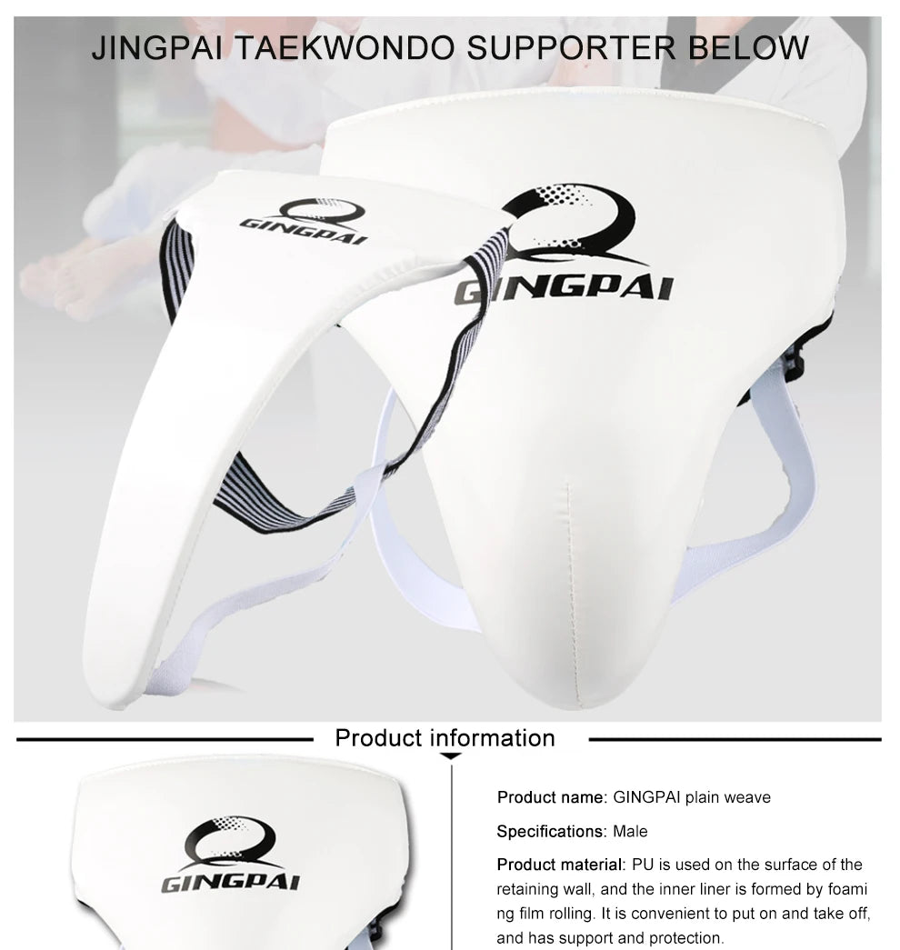 High Quality White Taekwondo Groin Guard Protector Men Women Child Crotch Protector Kicking Boxing Karate High Quality Support