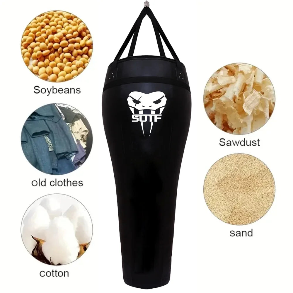 Multifunctional Bounce Back Sandbag for Martial Arts Resist-Hitting Boxing Bag with Metal Chain Hook Foldable Sports Equipment